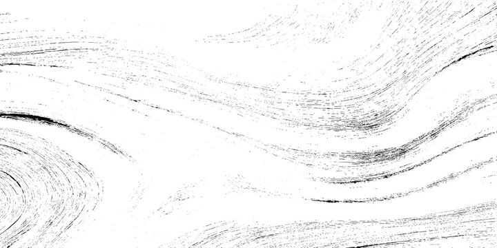 Black and white abstract wave pattern with swirling lines on white grunge  background vector graphic design element