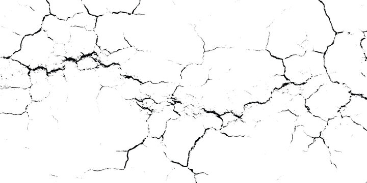 Grunge texture background with dry mud and fissures in black and white for design and decoration
