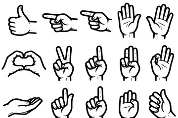 Fototapeta premium set of hand gestures
