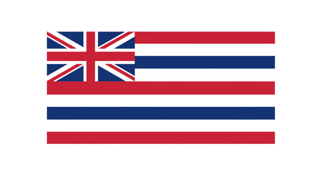 State flag of hawaii with horizontal red white and blue stripes
