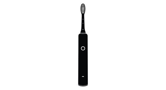 Electric toothbrush silhouette on a white background silhouette