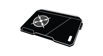 laptop cooling pad with fan black silhouette © sanu