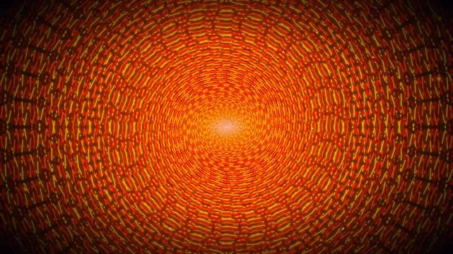 Morse code glitch trippy hypnotic optical illusion orange swirl