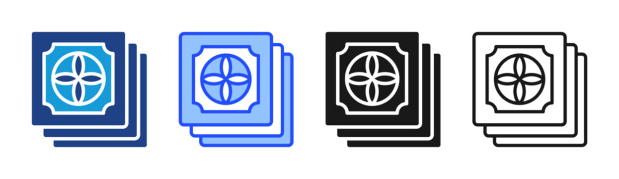 Air Vent icon set multiple style collection