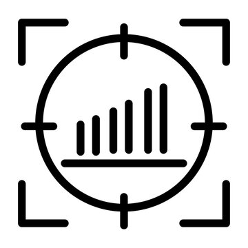 Icon Target market with growth chart