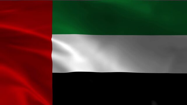 UAE United Arab Emirates Flag Waving Motion Video with Realistic Fabric Effect