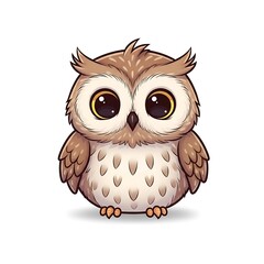 Naklejka premium owl on white background