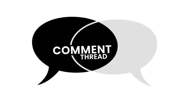 Comment thread concept with overlapping speech bubbles on white background