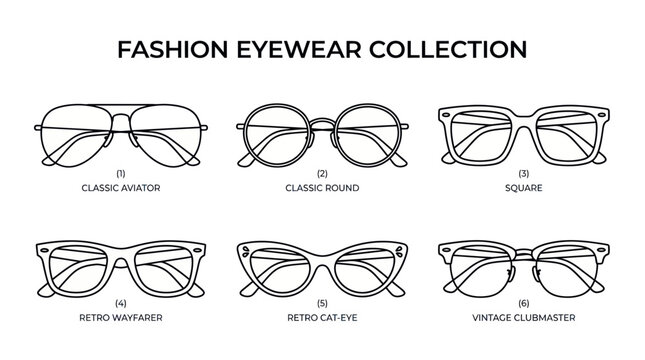 Variety of Fashion Eyewear Glasses.