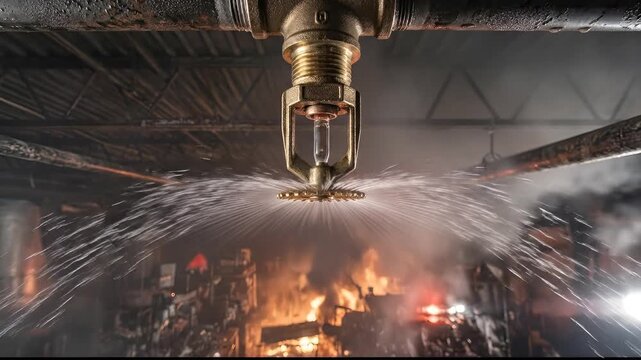 Close up of a 3 d printer nozzle extruding molten filament with sparks in a dark industrial workshop environment
