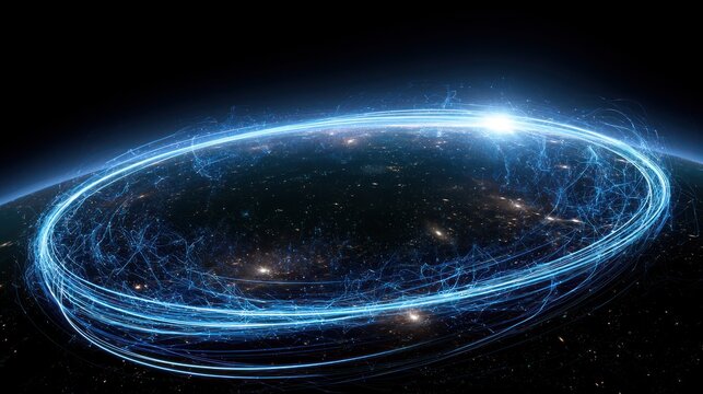 Global network connectivity concept futuristic earth data transfer