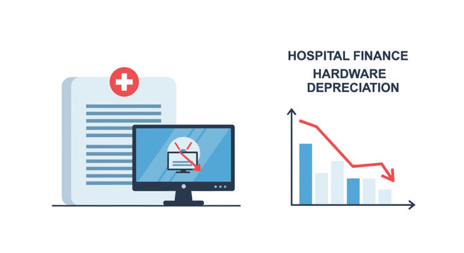 Medical finance illustration hospital finance and hardware depreciation