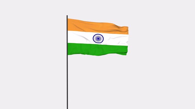 India Flag Animation 4K Transparent Background with Alpha Channel