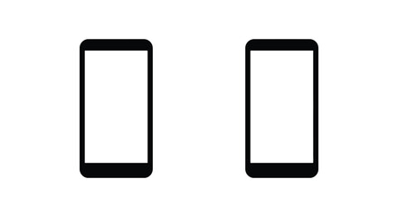 Naklejka premium Smartphone Silhouettes On White Background Minimalist Digital Device Representation