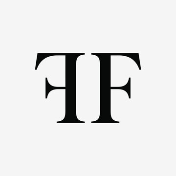 Classic black TF serif letter monogram logo design.