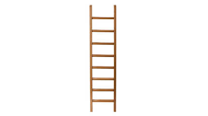 Wooden ladder with eight rungs, isolated on transparent background © Petra