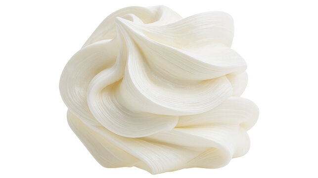 Swirled white frosting dollop perfect for desserts, isolated on transparent background