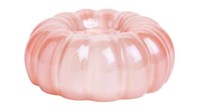 Pink fluted bundt cake mold, isolated on transparent background