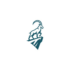 Fototapeta premium Ibex On A Cliff Logo