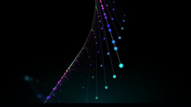 Abstract hypnotic kinetic pendulum wave cyan light animation