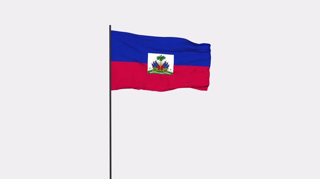 Haiti Flag Animation 4K Transparent Background with Alpha Channel