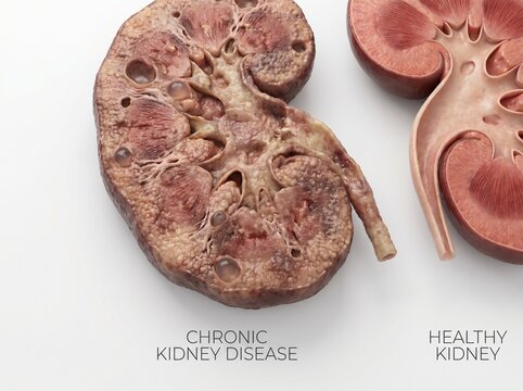 Chronic Kidney Disease Detailed Medical Illustration