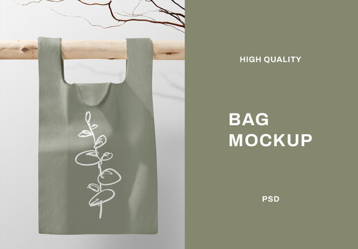 Eco Friendly Reusable Bag Mockup PSD