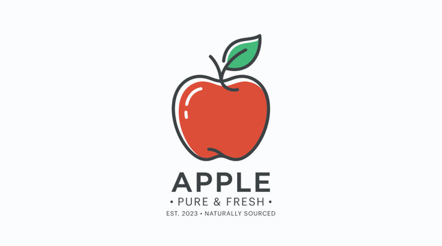 Apple Logo With Green Leaf.