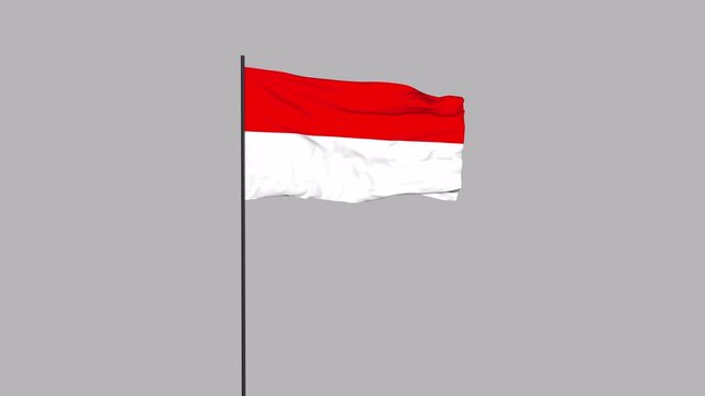 Indonesia Flag Animation 4K Transparent Background with Alpha Channel