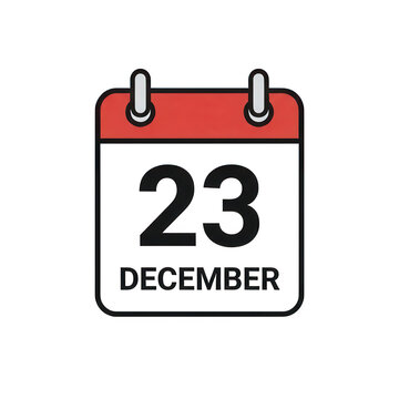 December 23 Calendar Date Transparent Background
