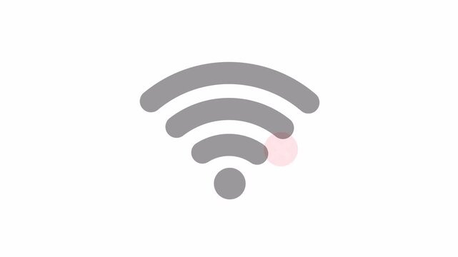 No Use wifi icon animation . no wi-fi use . Network signal error sign. Net Connection lost symbol on alpha chanel. 4k video animation
