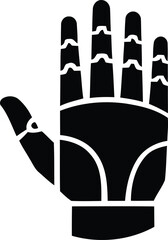 Fototapeta premium Hand Peace Sign Icon with Black and White Raised Fingertips and Curved Wrist Silhouette for Graphic Design Use