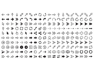 Fototapeta premium Black and White Arrow Vector Collection
