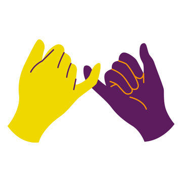 Unity Hands for Friendship Day Celebration, Diversity, Togetherness, and Community Support Illustration. Vector Isolated