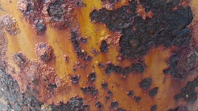 Close Up of Rusty Metal Surface with Corrosion and Oxidation