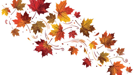 Colorful autumn leaves falling down. © putry