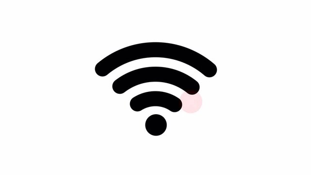 No wifi signal icon with red prohibited sign animation. 4K Video