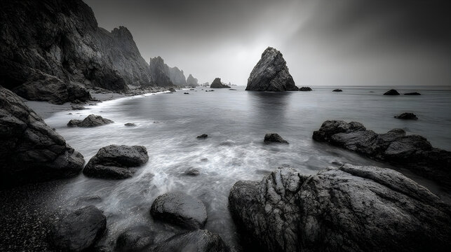 Dramatic marine scenery featuring flowing wave patterns rugged coastal textures Images