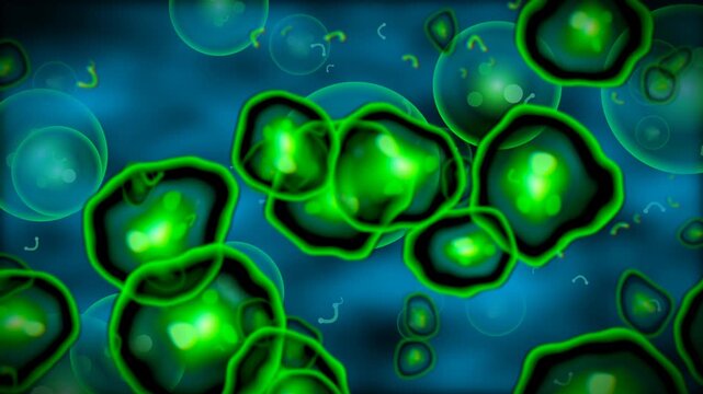 Toxic spores cellular biology microscopic green organism