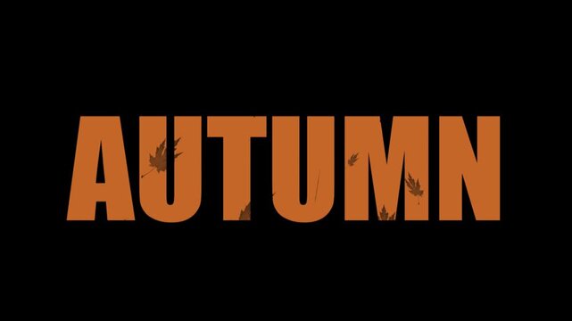 Animated Video in Text Effect Word Autumn