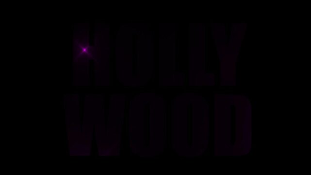 Animated Video in Text Effect Word Hollywood