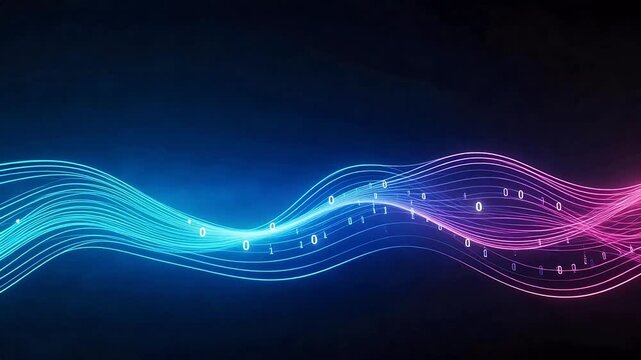 Digital wave with binary code