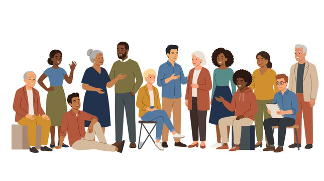 Diverse group of people from different age groups and ethnicities