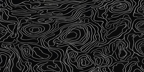 Abstract topographic map contour lines pattern on black background with topography abstract geography cartography elevation background geometric visualization landscape monochrome navigation © MOHAMAD
