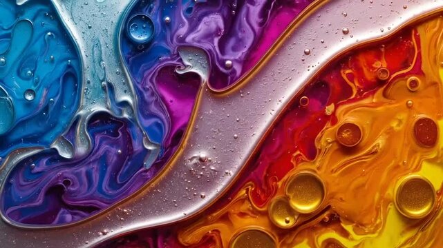 Abstract fluid art with blue and purple textures.