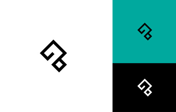 Squared Letter PG or GP Logo Template. 