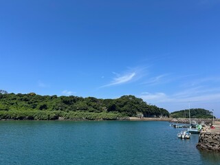 Fototapeta premium small coastal port on a sunny day 