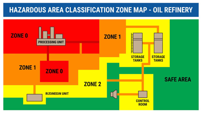 Hazardous Area Classification Zone Map of Oil Refinery