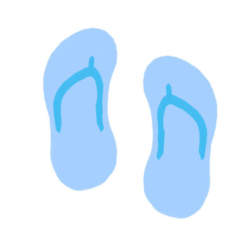 파란색 조리 샌들