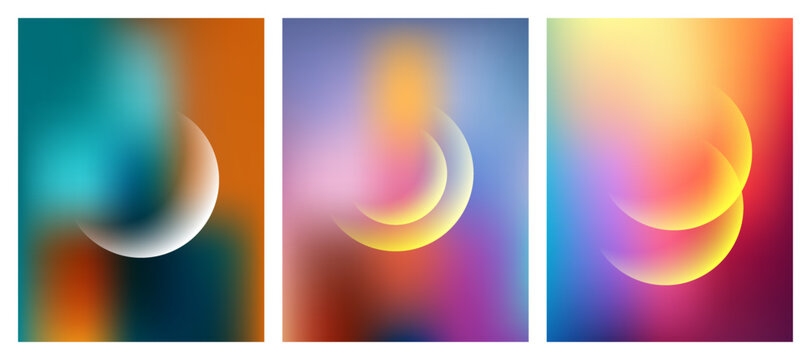 Abstract gradient circles with vibrant soft light and colorful blurred background